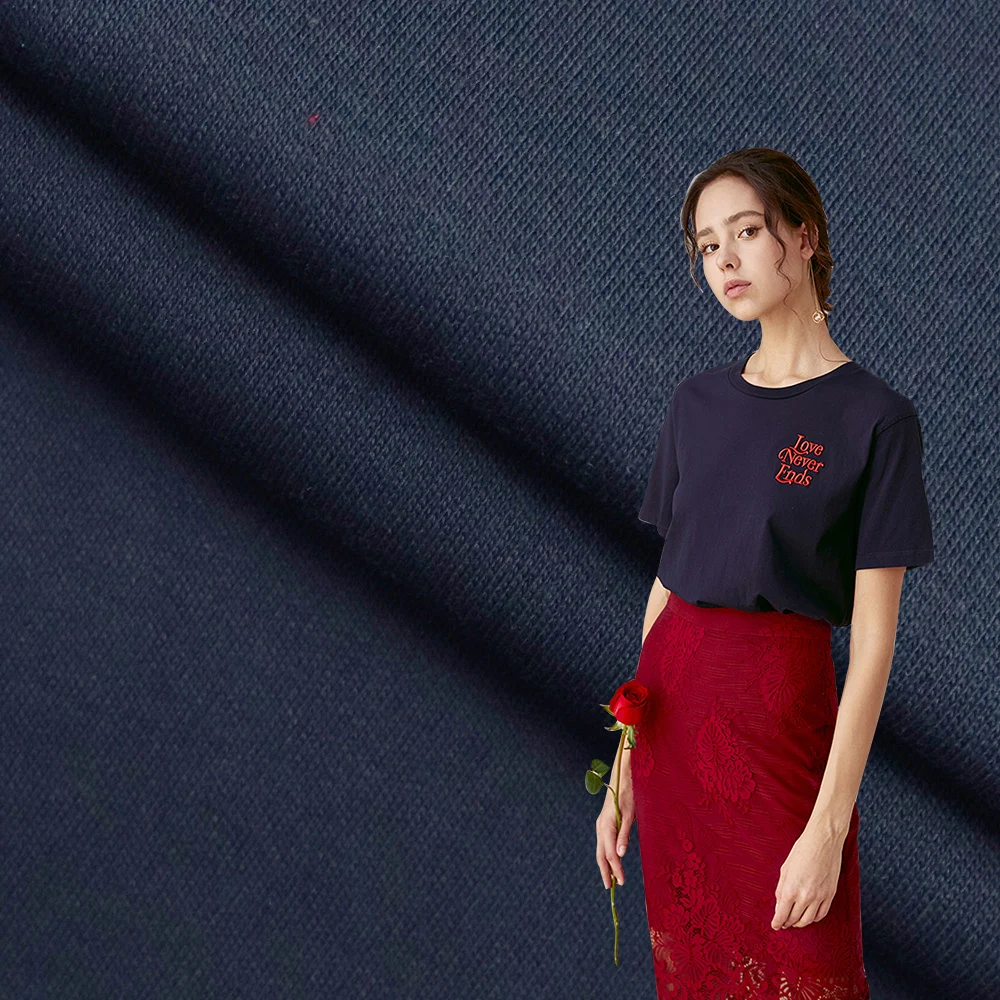 Wholesale dust-free double face fabric custom breathable soft cotton spandex materials fabric for clothing