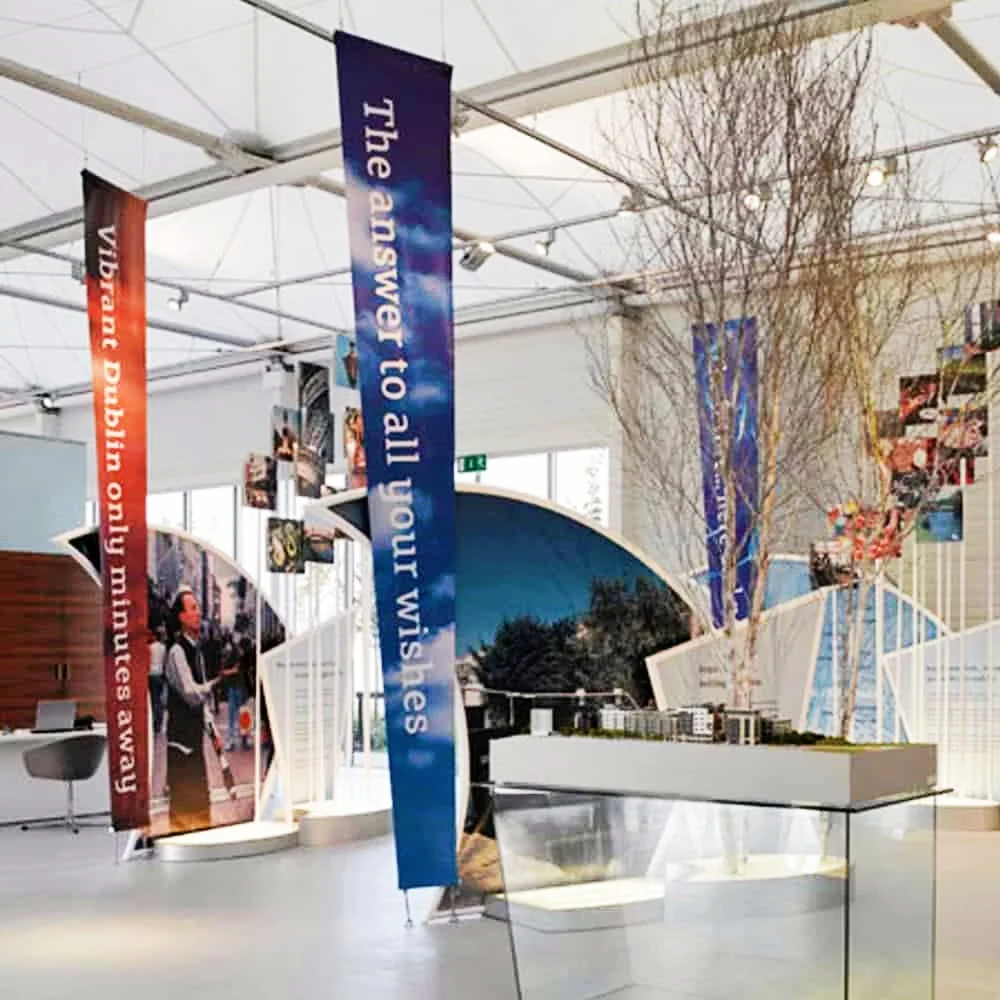 Custom Fabric Polyester Printing Shop Salon Supermarket Graduation Logo Sign Business Hanging Banners Building Double Side Flag