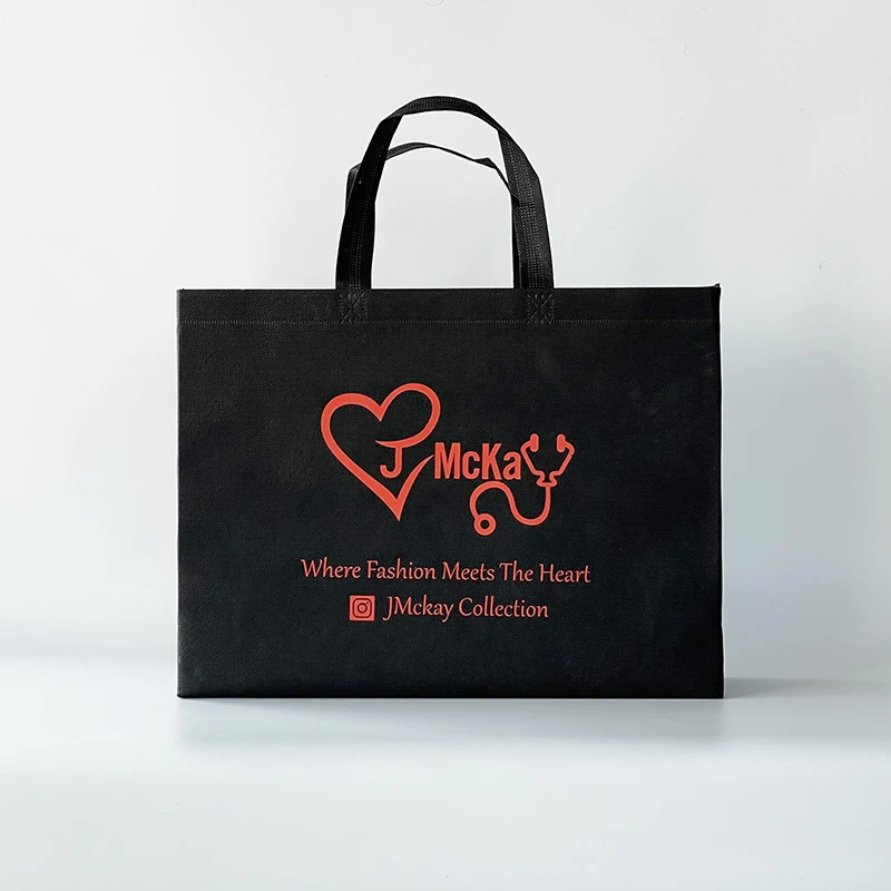 high quality color logo printed grocery promotional and reusable non woven shopping tote bag eco pp laminated non woven bag