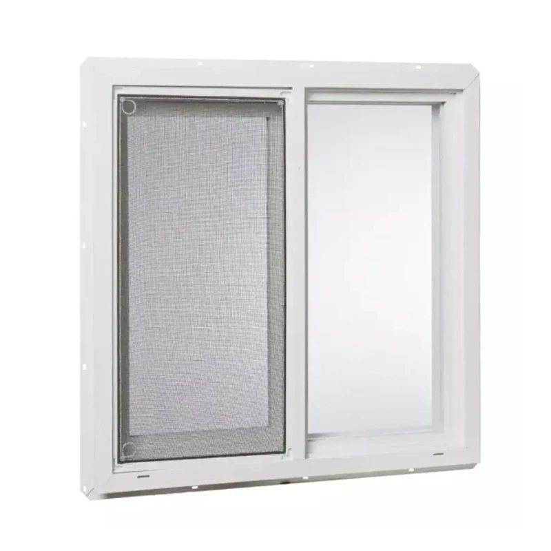 High quality 5+9A+5mm double tempered glass upvc frame sliding windows with mosquito net