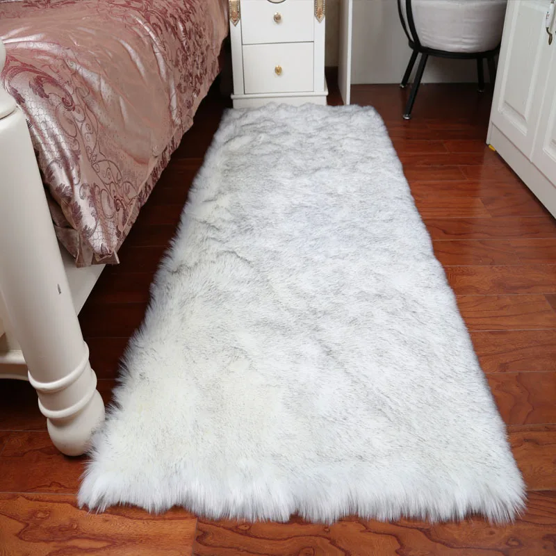 Factory Super Soft Plush Fabric Heart Shaped Faux Sheepskin Indoor White Carpet Fluffy Faux Fur Rug For Living Room