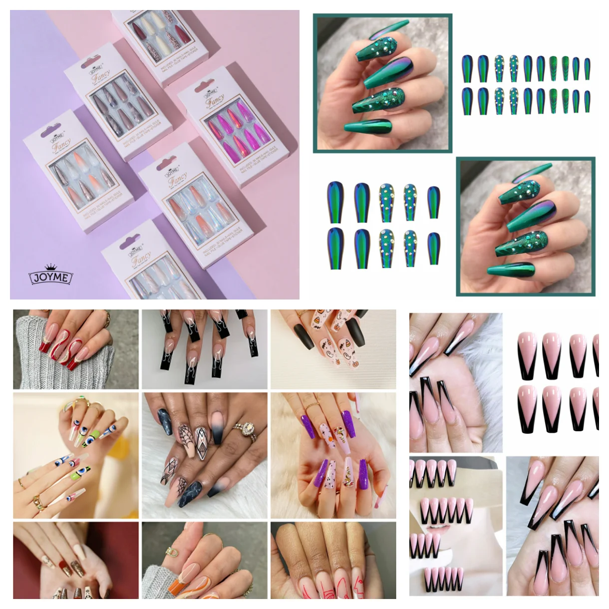 Drop shipping  Uv  falsenails Pre-Glue False Nails art Custom  Nails Wholesale artificial fingernails false fakenails fake nails