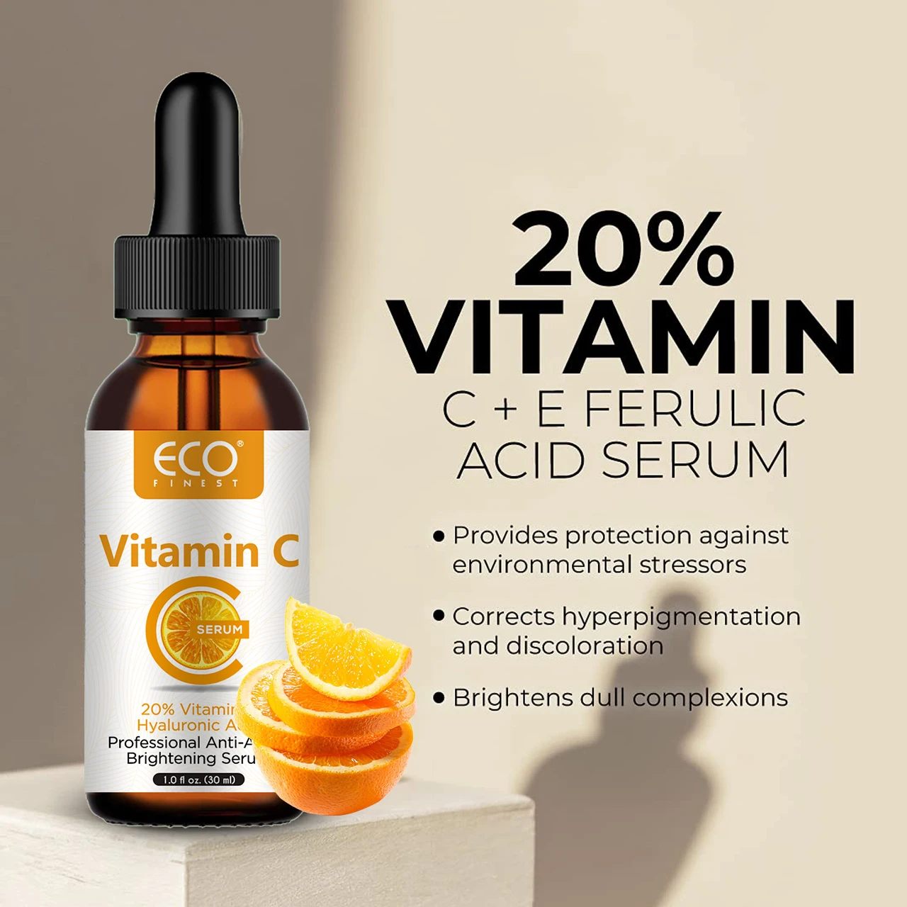 Антиоксидантное масло для лица, осветляющая сыворотка, Омолаживающая, для уменьшения морщин и темных пятен, сыворотка с витамином С-281254