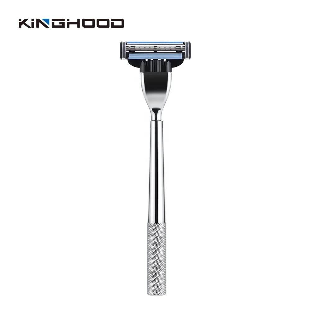 Wholesale Eco Friendly Hair Shave Reusable Metal 3 Blade  Shaving Razor For Men Replacement Shaving Heads