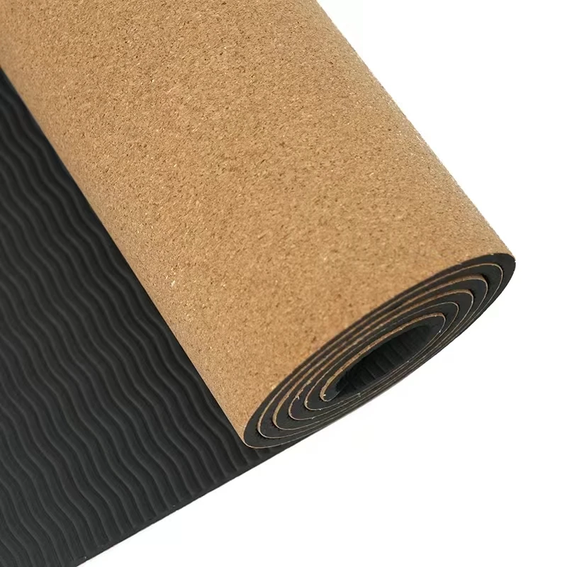 2023 High Quality Recycle Custom LOGO Premium Wholesale Anti Slip Private Label Thick Eco Friendly Natural Cork Tpe Yoga Mat
