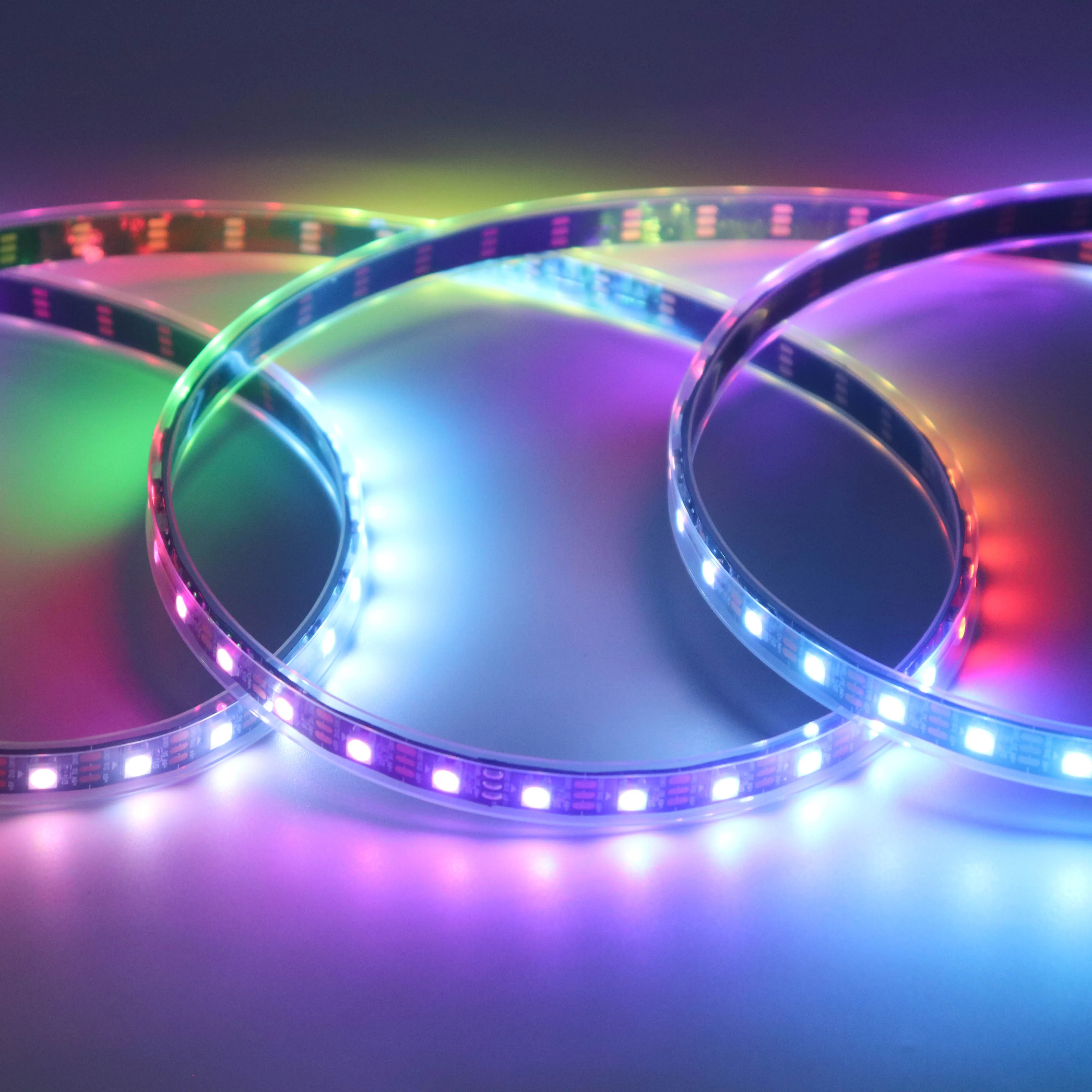 Гибкий силиконовый светодиодный светильник SK6812 5050RGB программируемый внутренний/открытый 30/60/144 светодиодов IP65 пульт дистанционного управления с Bluetooth