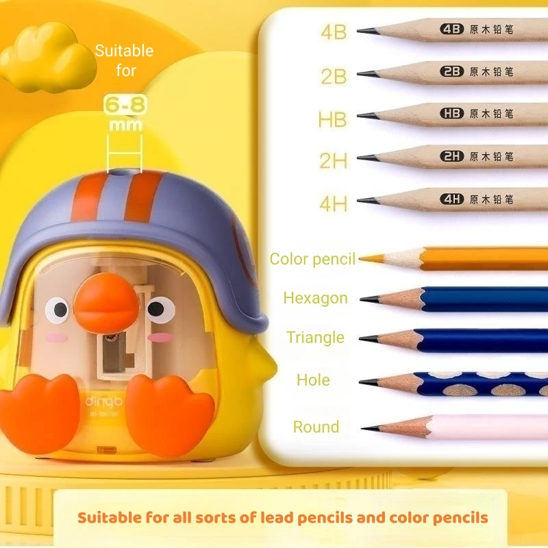 Electronic Pencil Sharpener Cute Pinguin for Student Children Battery AA Back to School Essentials School Supplies Stationery