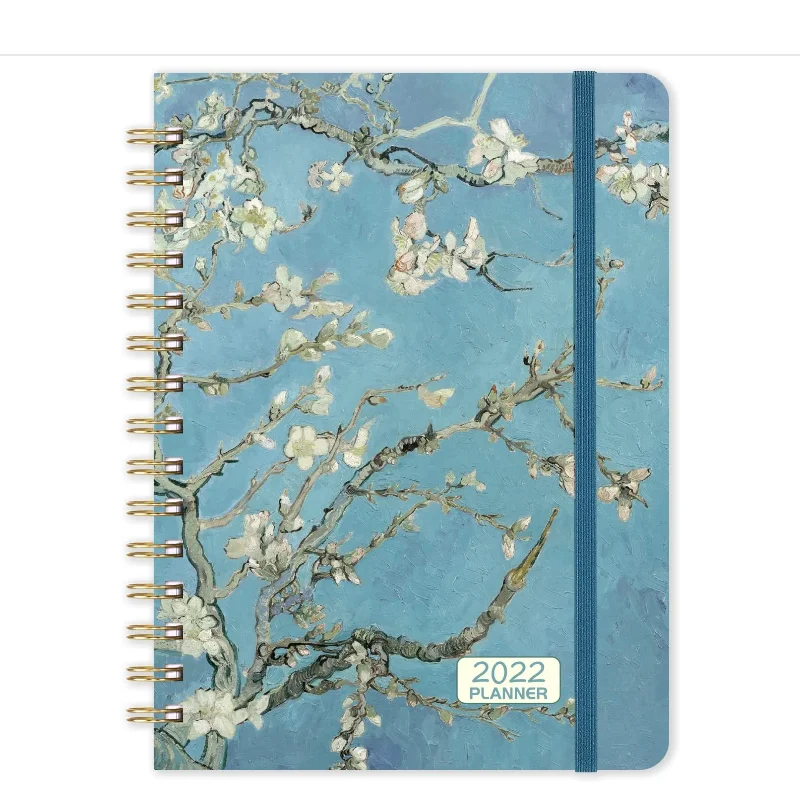 2022 High Quality Custom Logo/Printing Hardcover A4 B5 A5 A6 Spiral Wire  DailyJourneal Planner Diary Notebook