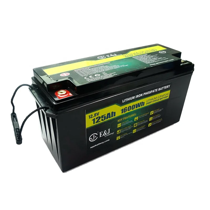 12V 125Ah LiFePO4 battery pack with build in BMS lithium phosphate battery for RV, Solar, Marine