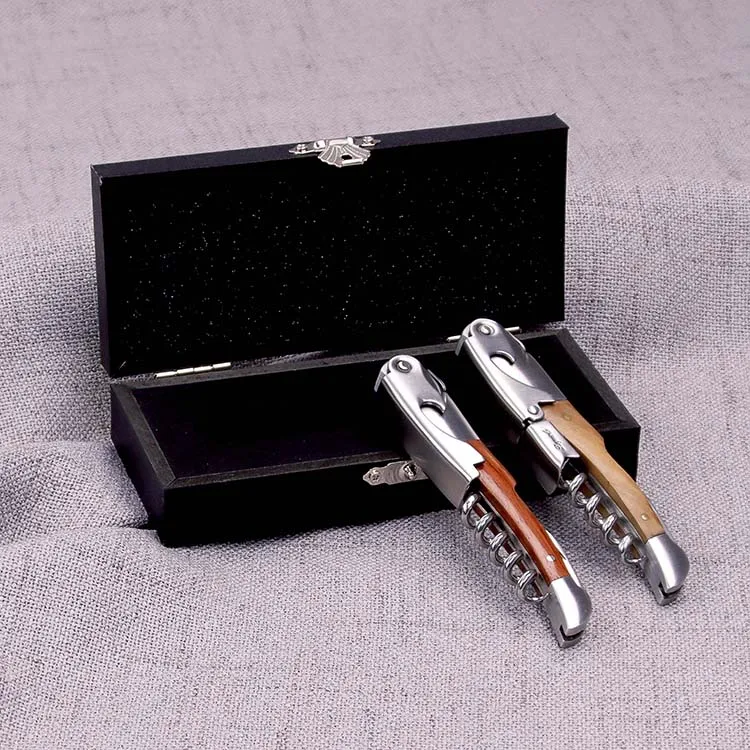 Premium Wood Handle Bottle Opener and All-in-one Sommelier corkscrew waiters corkscrew with nature olive  handle