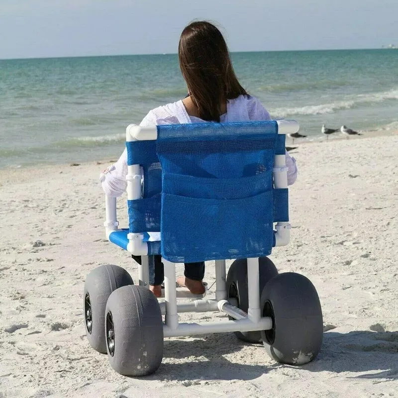 Manual beach wheelchair with big air tires disabled outdoor entertainment wheelchair