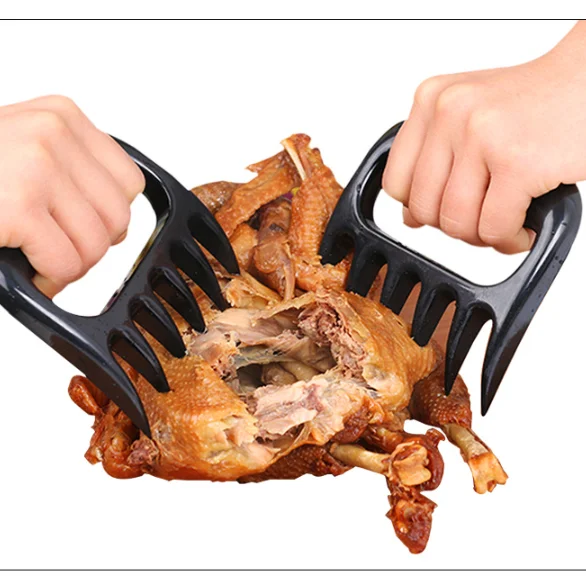 Wholesale Thanksgiving Black Plastic Bear Claws Shredding Forks Turkey Bbq Accessories Set Tool Meat Shredder Fork Claws
