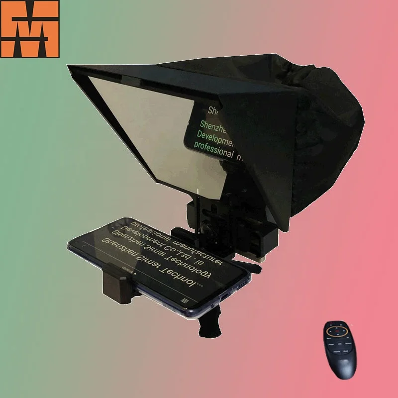 
NEW DESIGN 5 inch smartphone teleprompter for phone and DSLR camera dual shooting with remoter 