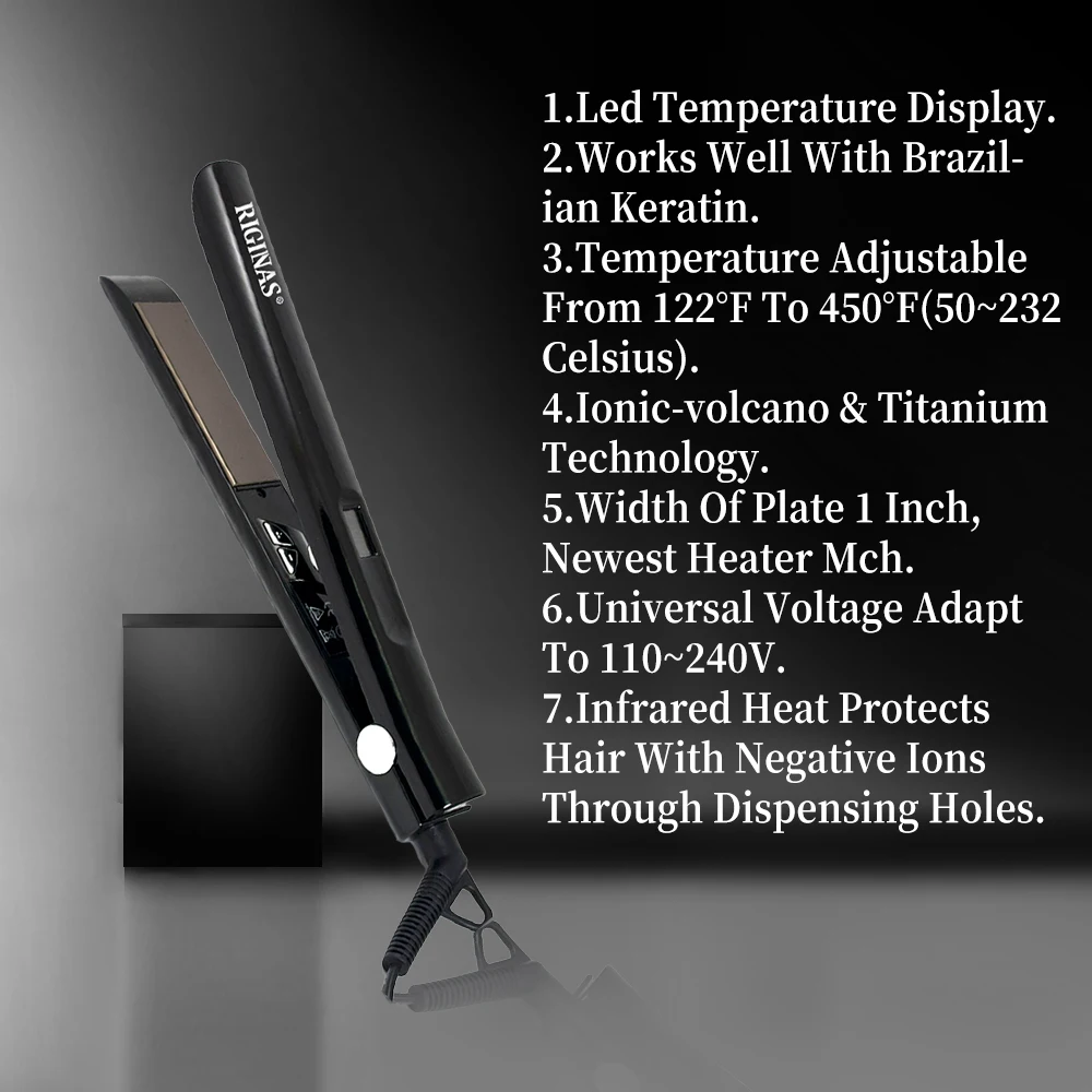 Riginas Protein Hair Straightening Treatment Ceramic Flat Iron Hair Straightener Keratin For Hair Straightening