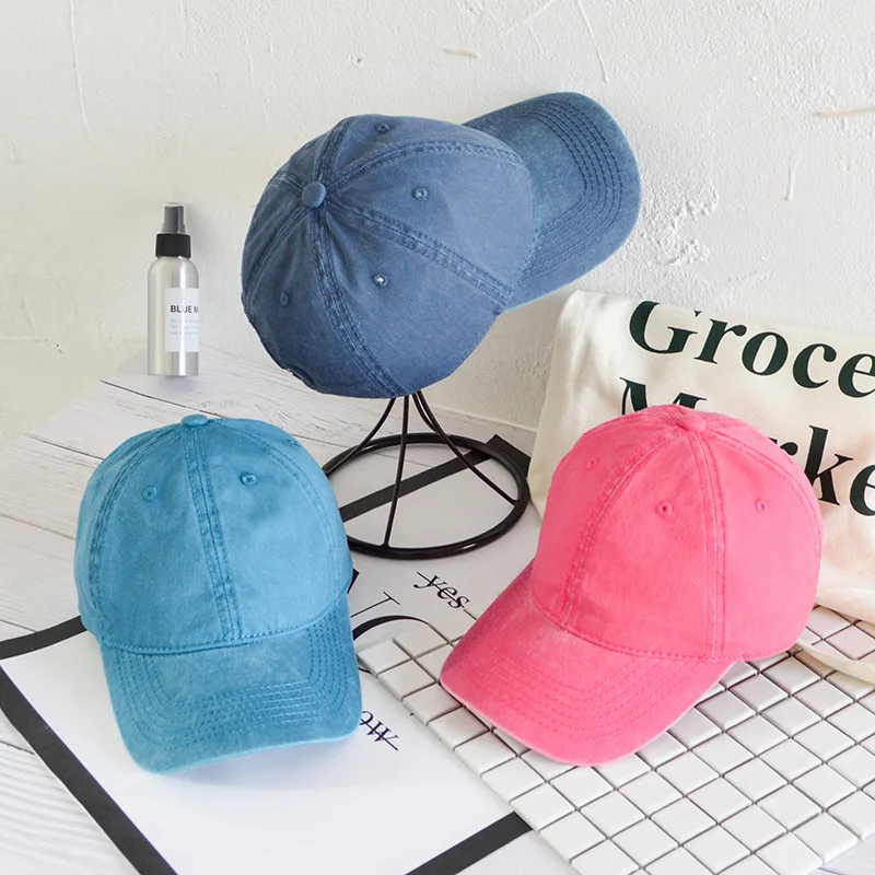Wholesale Vintage Washed Denim Sports Caps Blank Custom Logo Plain Baseball Cap Dad Hat