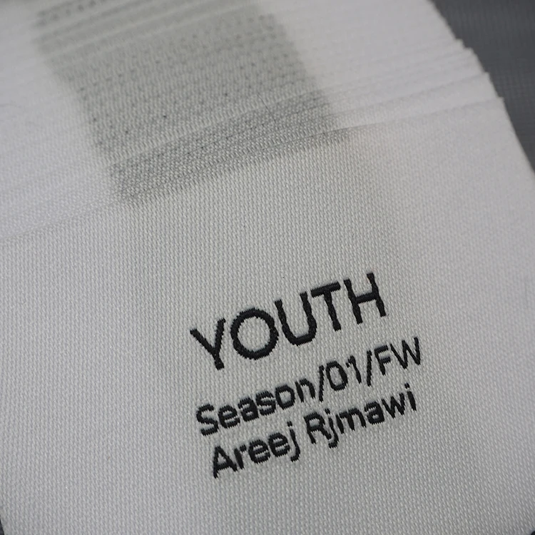 High Quality Clothing Customized Black Satin Woven Label Wholesale Brand Garment Accessories Custom Woven For All Clothing Label