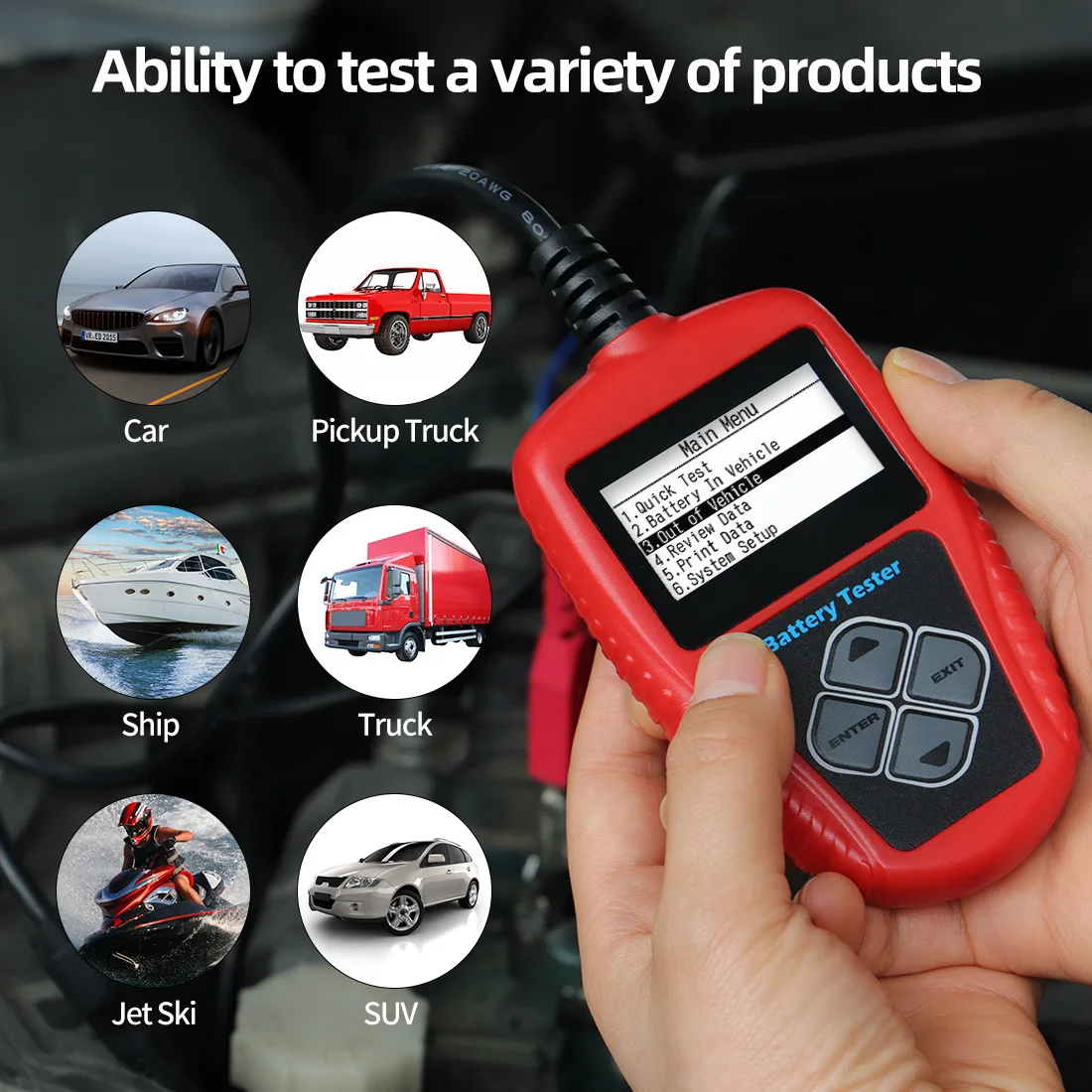 High quality Portable Battery tester BA101 12V Battery analyzer Battery test soc soh internal resistance health status