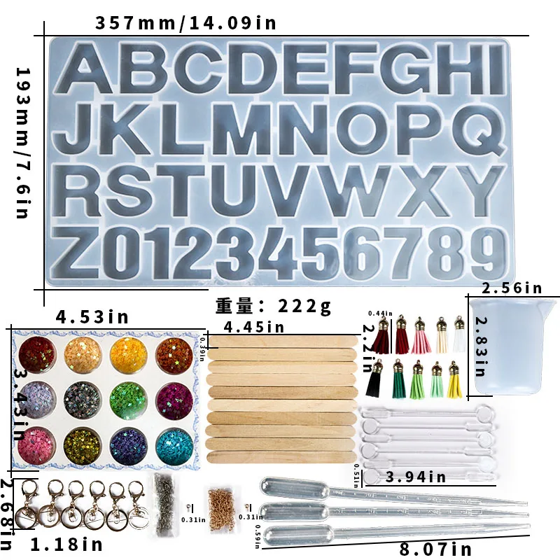 Лидер продаж новый продукт форма для букв из силикона буквенно-Цифровая эпоксидной смолы набор форм ювелирных изделий