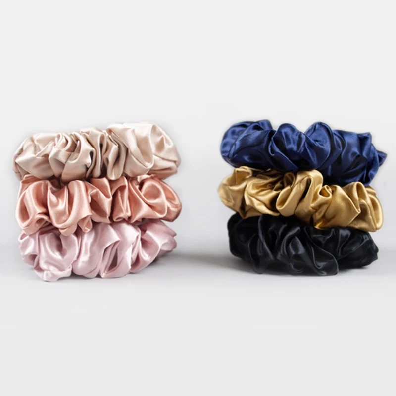 Шелковые резинки для волос оптом 19 мм гладкие и глянцевые девочек