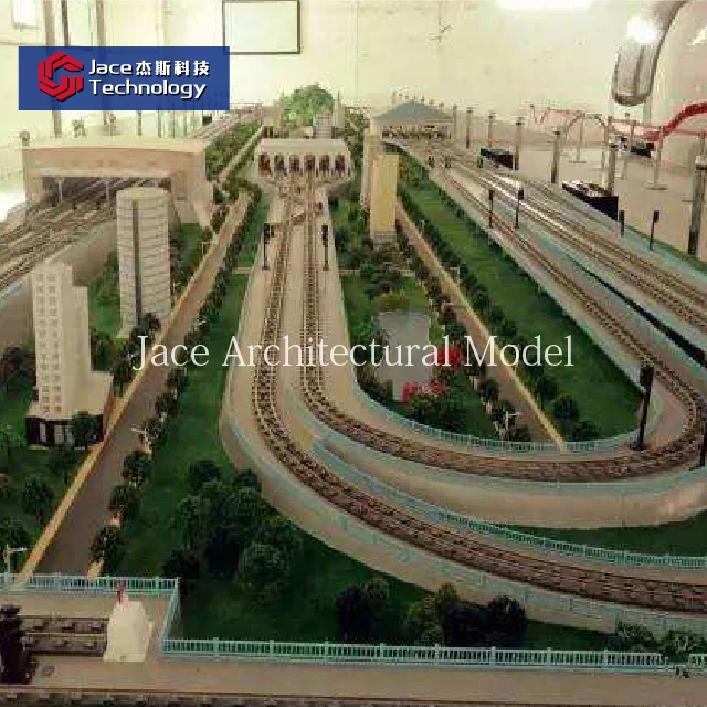 
Professional factory train railway layout residential building models for project presentation 