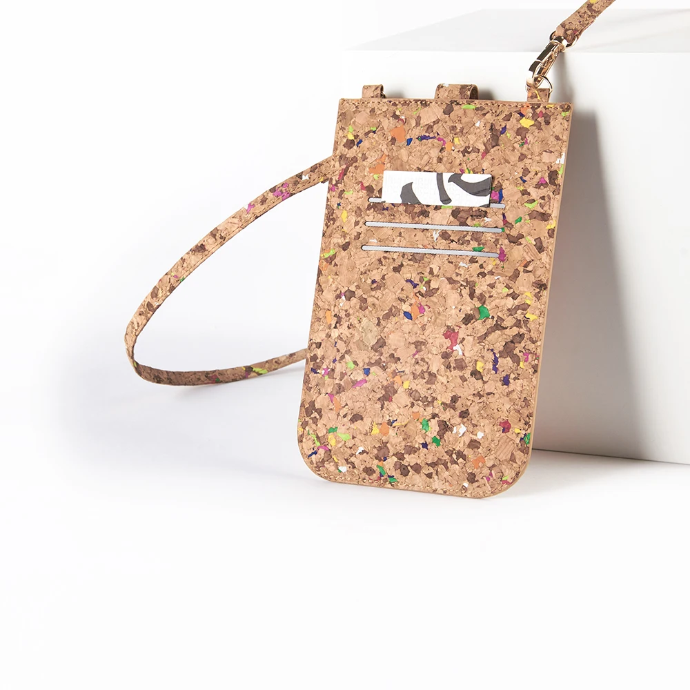 Smart Phone Pouch Cell Phone Bag Crossbody Shoulder Custom Eco-friendly Cork Mobile Phone Bags With Chain And Card Slots