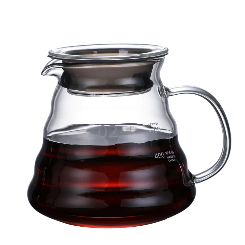 Wholesale 300ml 500ml 700ml  high borasilicate home and office tea pots glass  coffee maker pot