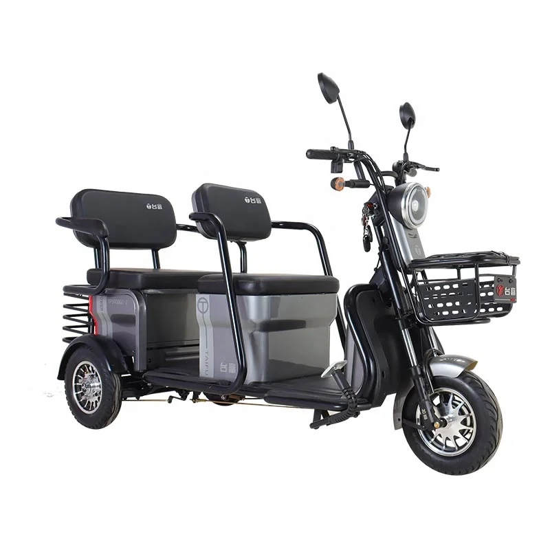
High quality material basket comfortable armrest electric tricycles with ce certification 