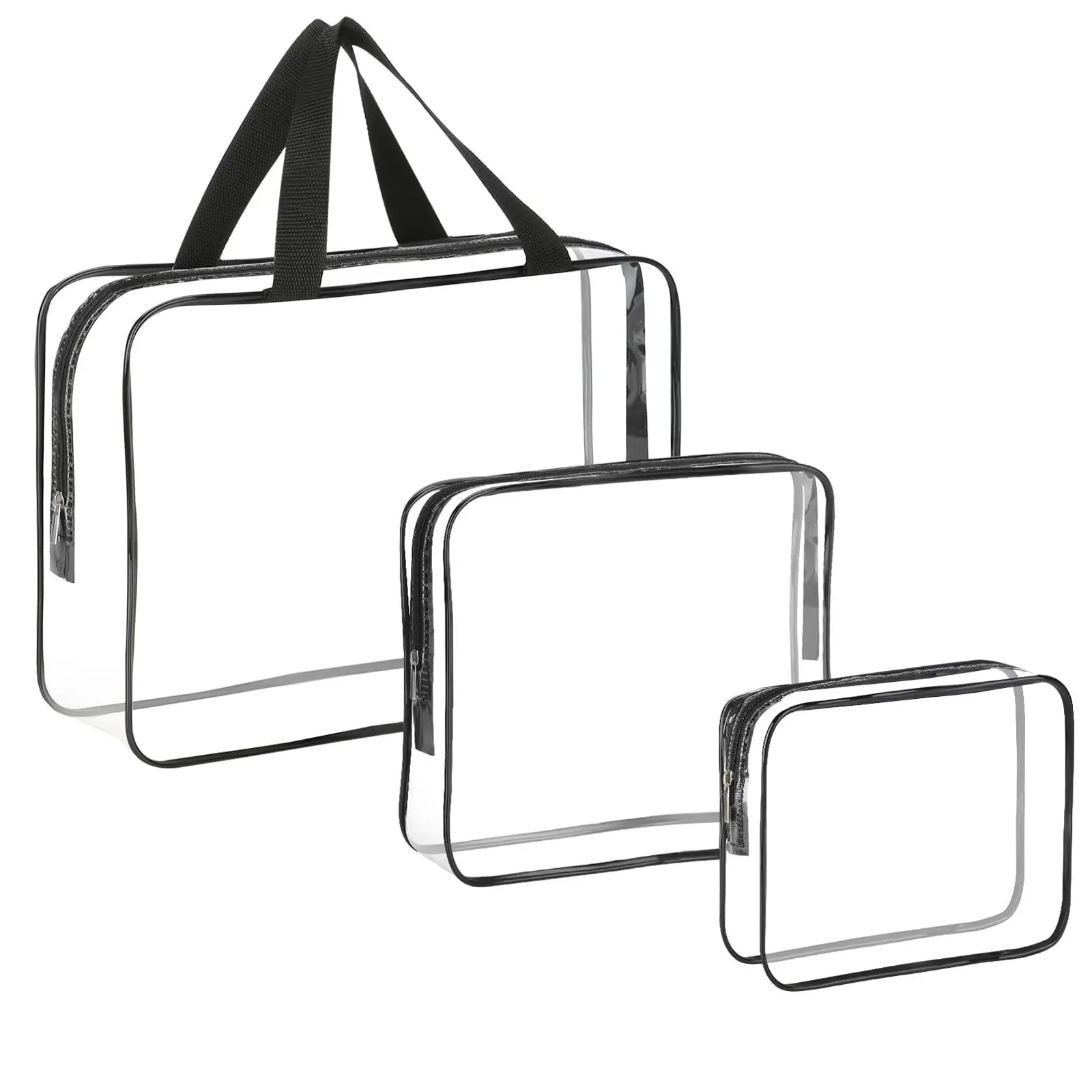 Customized Clear Wash Toiletry Zipper Makeup Bag Transparent Pvc Cosmetic Bags Pvc Make Up Bag