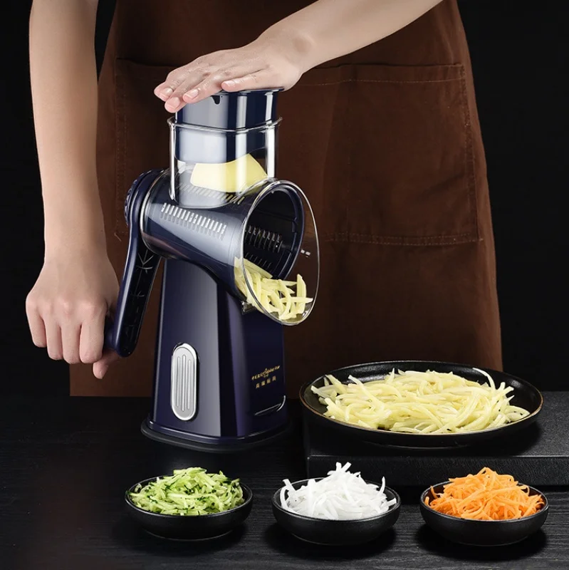 Multi-functional Vegetable Cutter Hand Crank Roller Vegetable Cutter Scrubber Slicer Potato Slicer