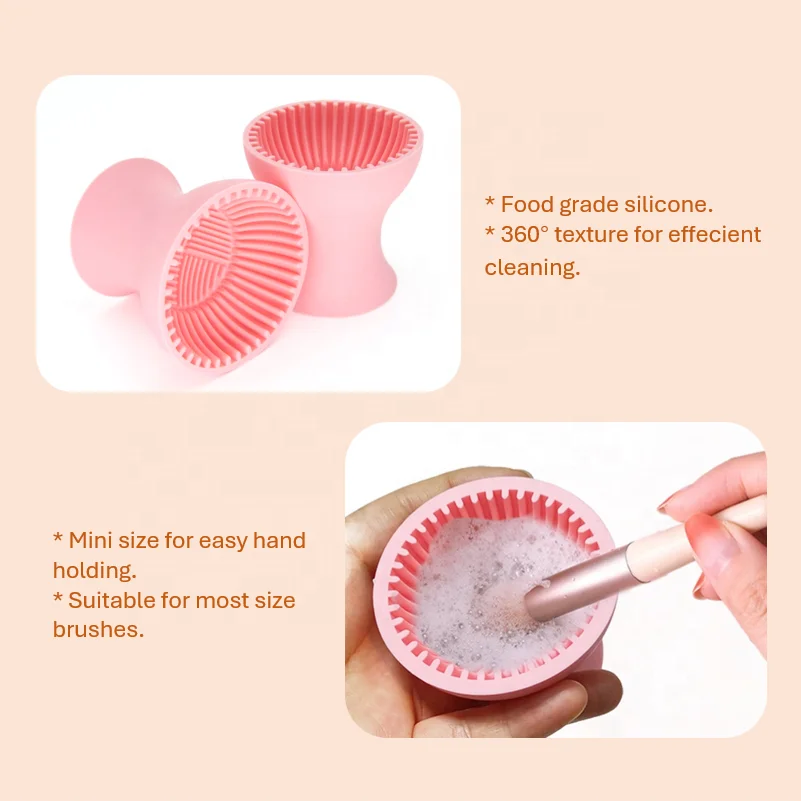 2024 New Silicone Cleaning Cup Portable Face Beauty Tools Easy Carry Makeup Brush Cleaner for Cosmetic Brushes