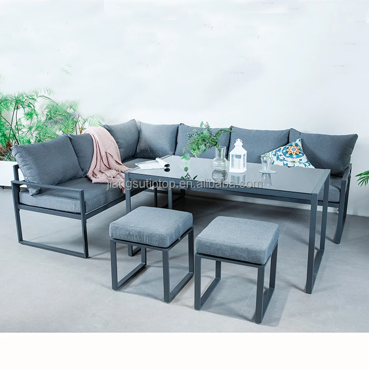 5pcs steel corner sofa set Steel Frame with powder coated Outdoor Garden Furniture Sofa Garden Patio Furniture Set