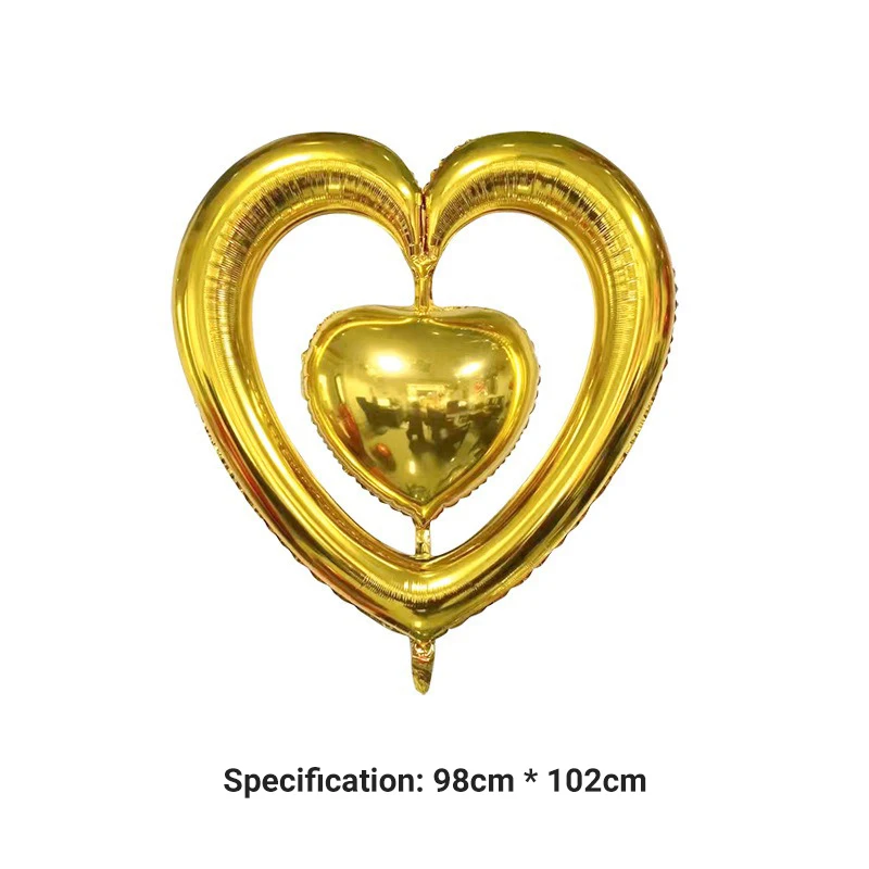New Arrival Valentines Galobs Ballons Oversized Heart Shaped Aluminum Foil Balloon For Bridal Shower Wedding Party Decorations