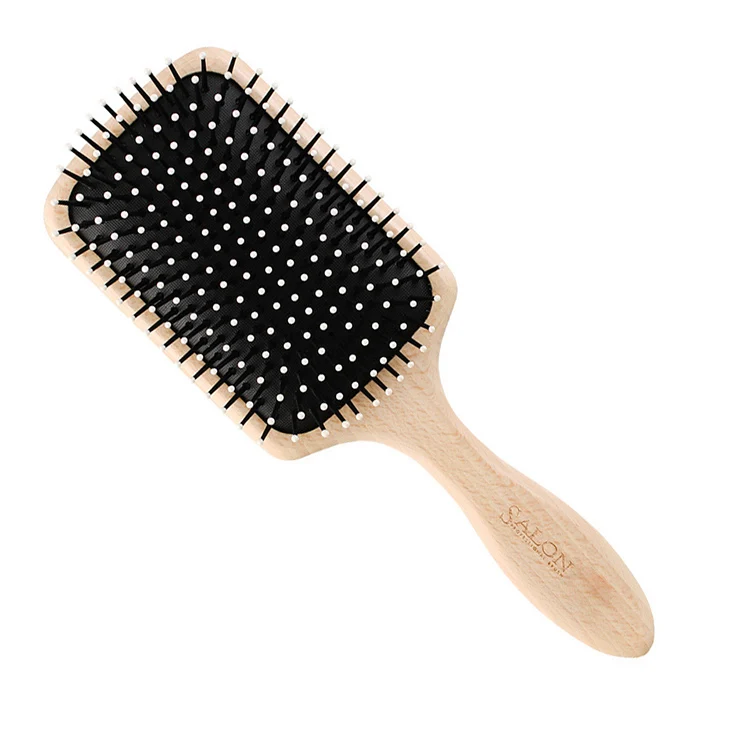 Factory wholesale High-quality massage cushion comb wooden hairbrush adding shine on hair FSC sustainability