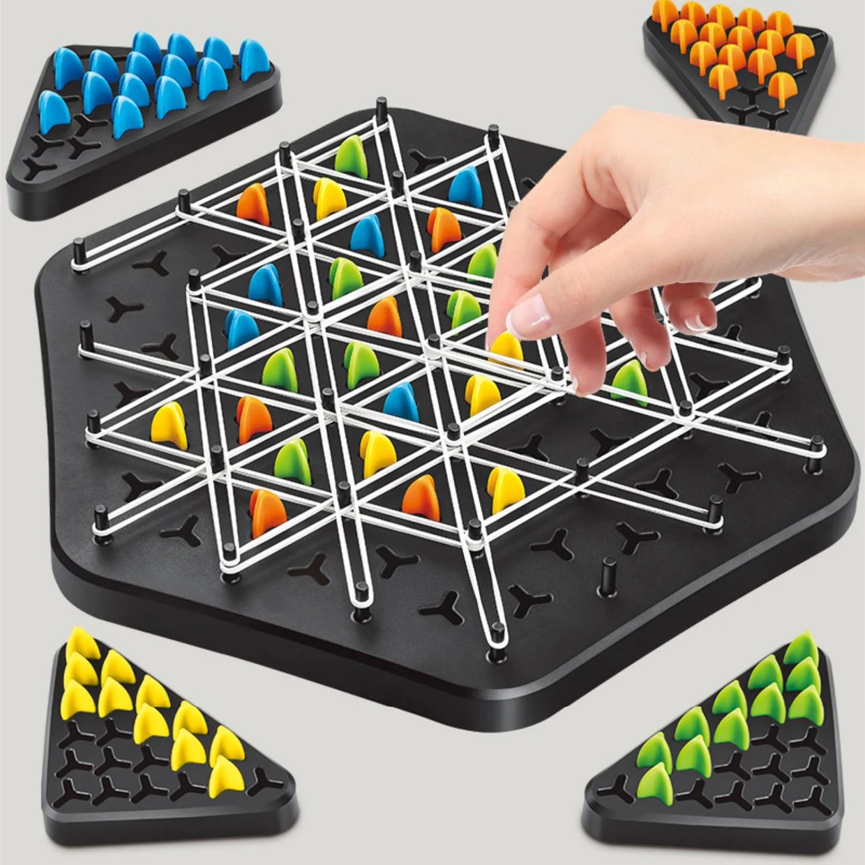 Triggled Strategy Game 2024 Hot Selling New Family Party Desktop Rubber Strategy Game Chain Chess Table Puzzle Game