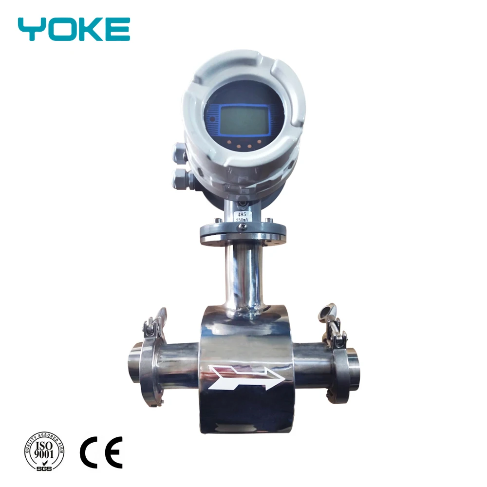 Big Discount Flow Meter Food Grade PTFE Tri-Clamp Electromagnetic Flow Meter