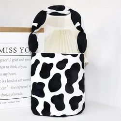 2022 New Handbag Canvas Small Cow Wave Dot Bucket Cute Girl Handbag Bento Bag
