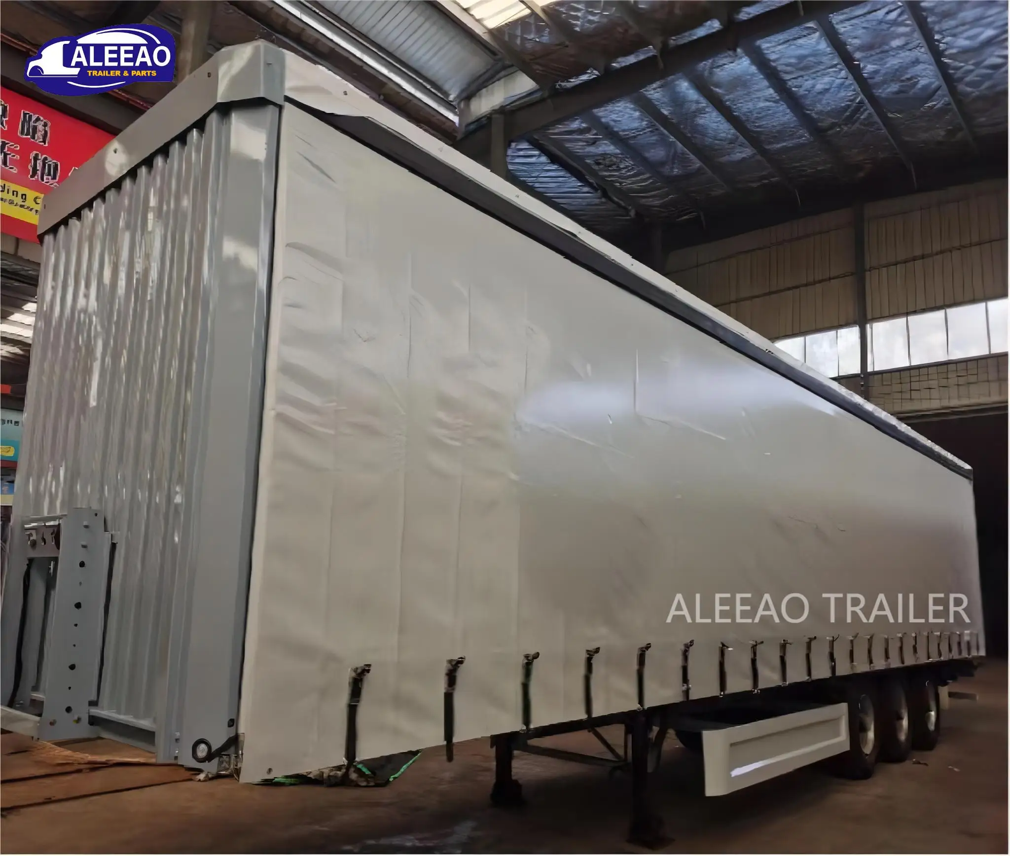 bulk cargo carrier van type semi trailer 40ft 45ft curtain side truck trailers for Russia market