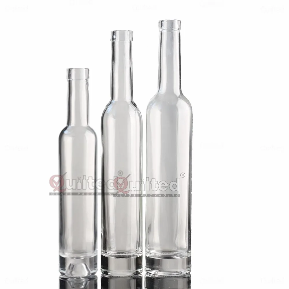 200ml 375ml 500ml clear icewine glass bottles round shoulders slim ice wine Whisky olive oil Long Neck Empty Spirit Glass Bottle