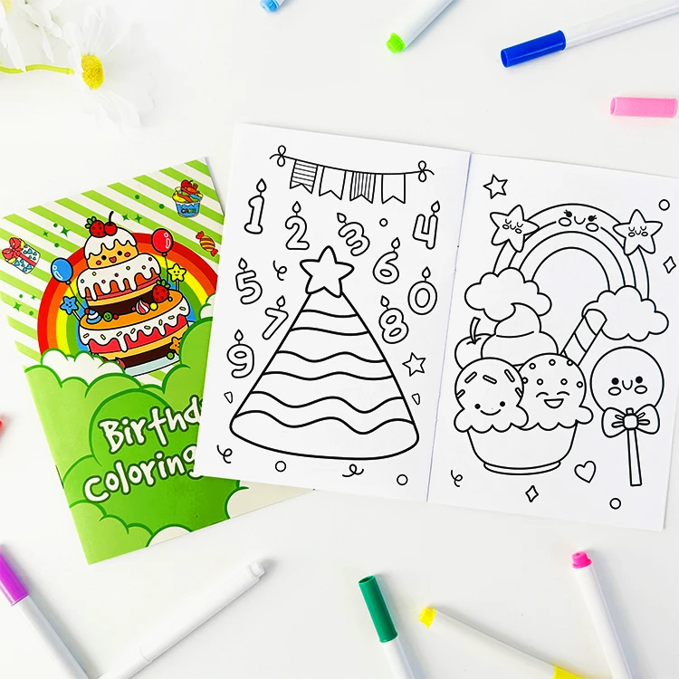 free sample custom soft cover children birthday drawing coloring book printing for kids