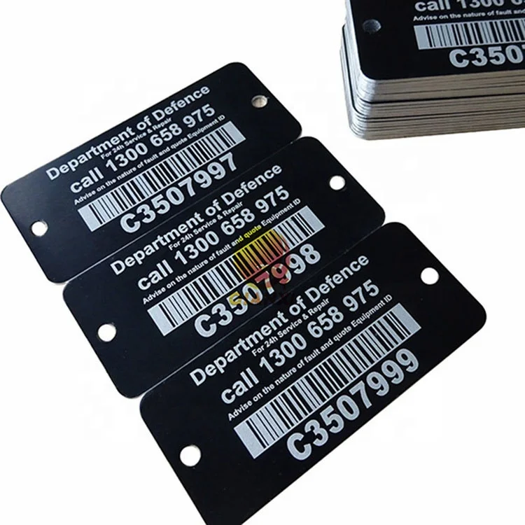Customized black anodized Metal logo name plates aluminium label nameplates