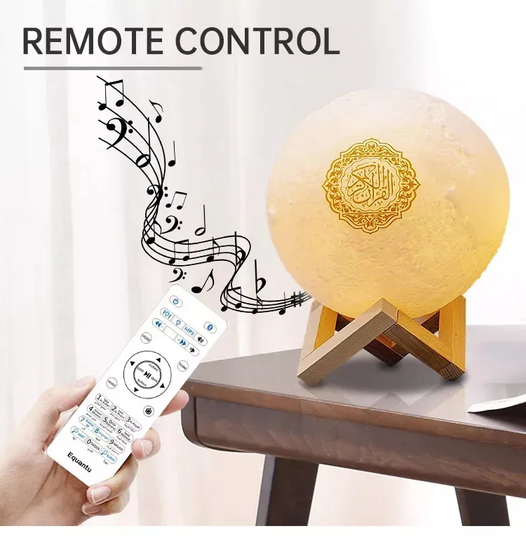 Factory Price star 7 colour changing moon light lamp blue tooth quran speaker