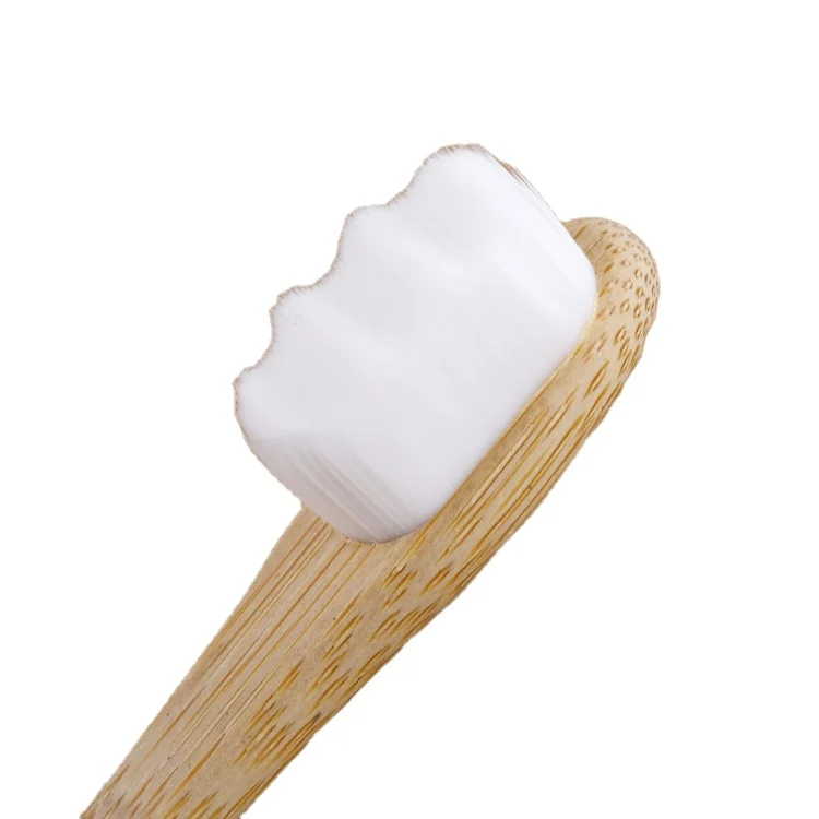 Ultra soft 10000 nano bristle adult bamboo toothbrush with wooden protective case