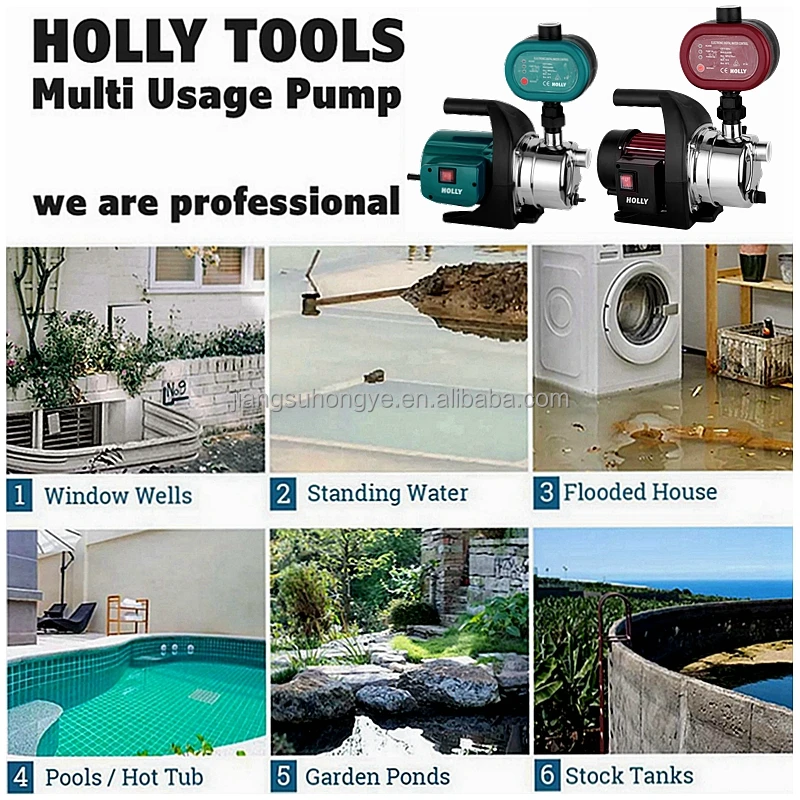 600W/1000W/1200W Stainless Steel Electronic Control Garden Booster Transfer Pump 1/1.3/1.6 HP Auto Self Switch Controller Pump