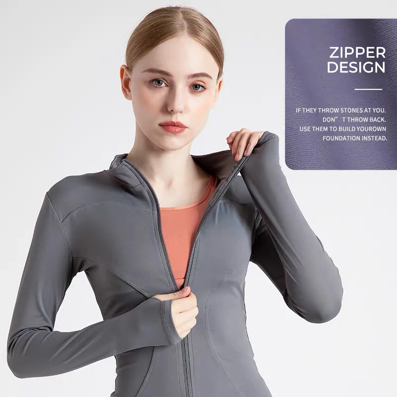 New sports coat fitness yoga clothing female tight outdoor jogging long -sleeve fitness&yoga wear