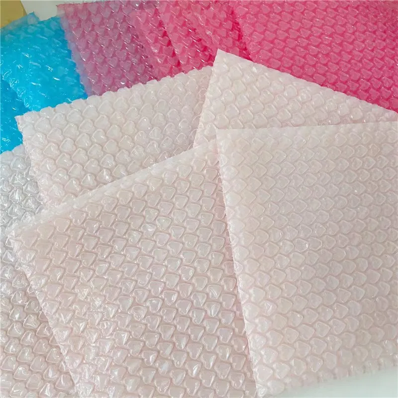 Shape Heart Plastic Film Inside Bubble Mailers Envelopes Shockproof Gift Pink Waterproof Packing Bags