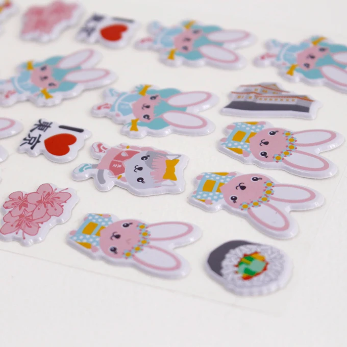 Cheap promotional gift puffy 3D sticker ,EVA puffy stickers cartoon sticker