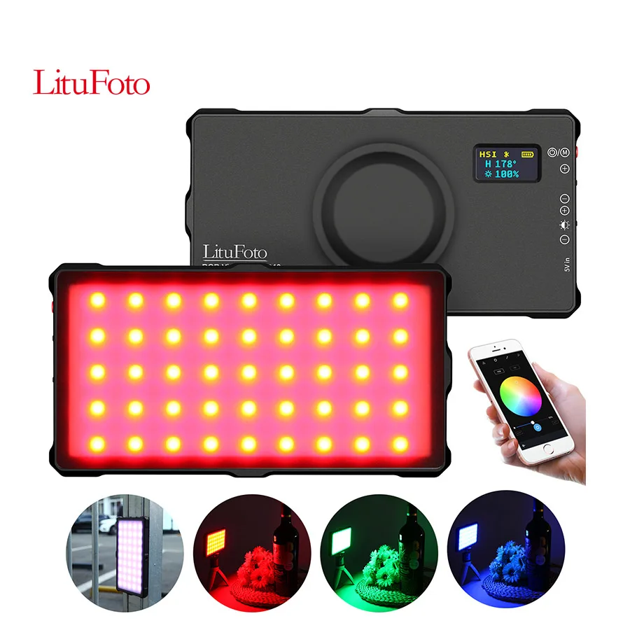 Litufoto R19 portable led video light Ultra Bright studio lighting 1000lm app wireless remote control for filming recording