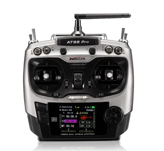 RadioLink Manufacturer AT9S Pro 10C/12 Channels 2.4GHz Transmitter For Aircraft DSSS&FHSS/CRSF Controller and Receiver R9DS