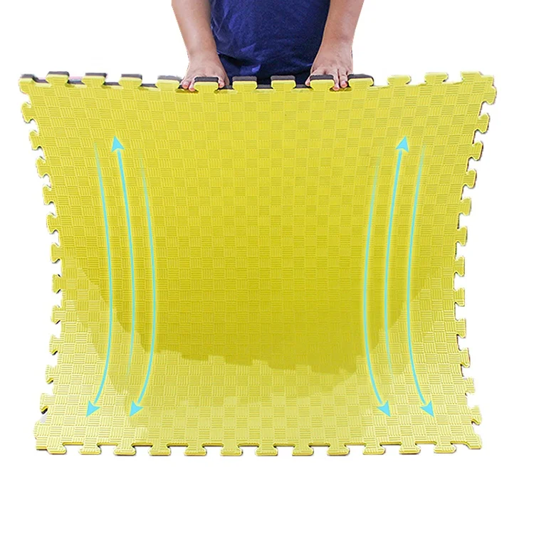 MMA 40MM YELLOW BLUE JIGSAW MAT 5 LINES GRIP 80KG CBM DENSITY