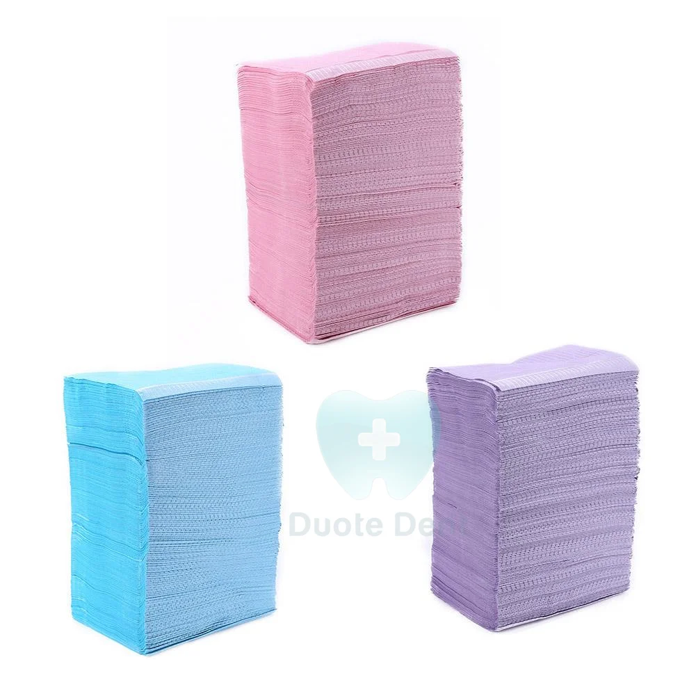 Disposable Water-resistant Scarf Neckerchief Oral Hygiene Dental Bibs with Tie